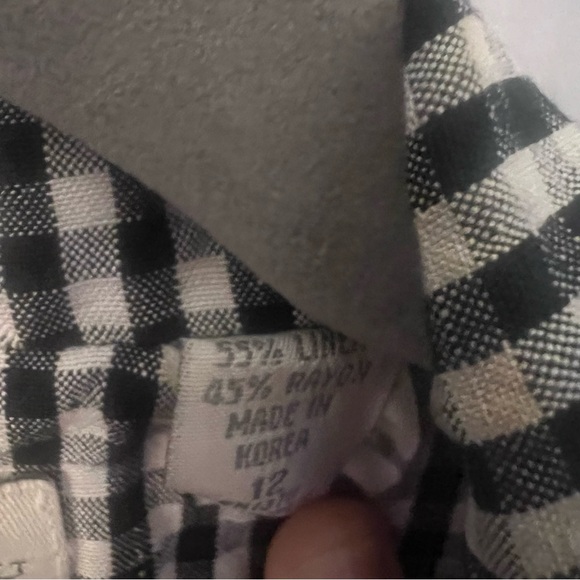 Lord and Taylor black and white checkered blazer jacket size 12 - Picture 3 of 5
